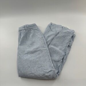 Hollister Ultra High Rise Livvy Wide Leg Work Pants White w/ Blue Pinstripes